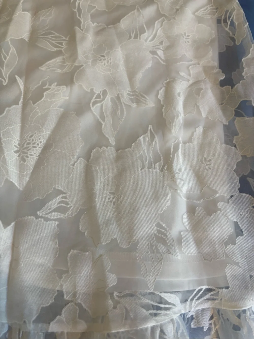 White Lace A-Line Midi Skirt Lulus size Medium